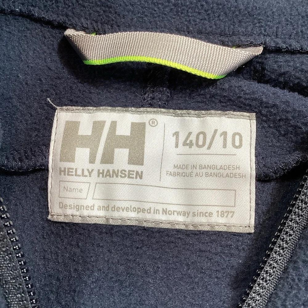 Boys Helly Hanson Day breaker 2.0 Full Zip Fleece Jacket - Navy/Gray- 10